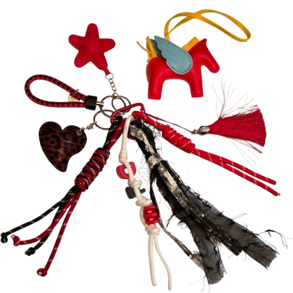 One-of-a-Kind Statement Bag Charm / Keychain – Maximalist Style